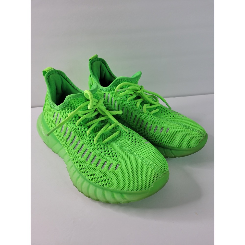 Moerdeng Women Neon Lime Green Knit Running Sneakers Athletic Shoes‎ Reflective